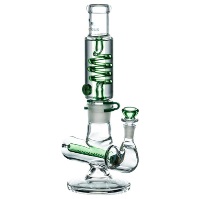 Green Glycerin Coil w/ Colored Inline Perc Bong