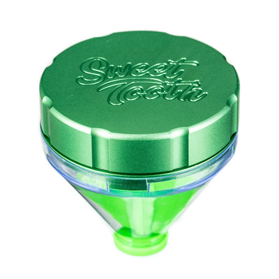 Green "Fill 'er Up" Funnel Style Aluminum Grinder