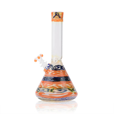Cane Colored Beaker Bong - HVY Glass