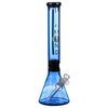 Diamond Glass 15" Black Collared Beaker Bong Blue